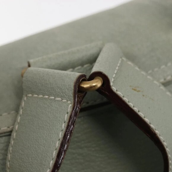 GUCCI Bamboo Backpack Suede Outlet Light Blue Gold